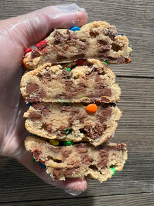 Chocolate Chip Cookie Rolled In Mini M&M (12 Half Pack)