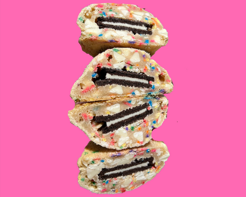 Oreo Stuffed Birthday Cake Sugar Cookie with Vanilla Chips (12 Half Pack)