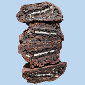 Oreo stuffed Double Dark Chocolate Chip with Andes candies (12 Half Pack)