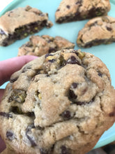 Load image into Gallery viewer, Pistachio filled Chocolate Chip Cookie (12 Half Pack)